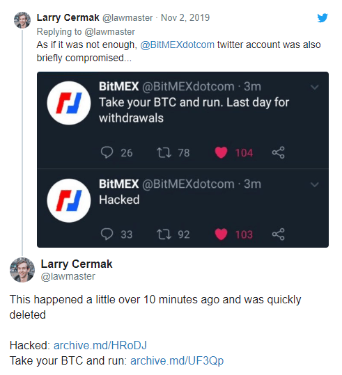 BitMEX tweet
